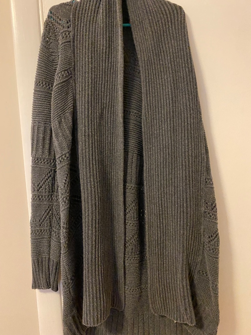 Espirit knit open front gray cardigan size xs